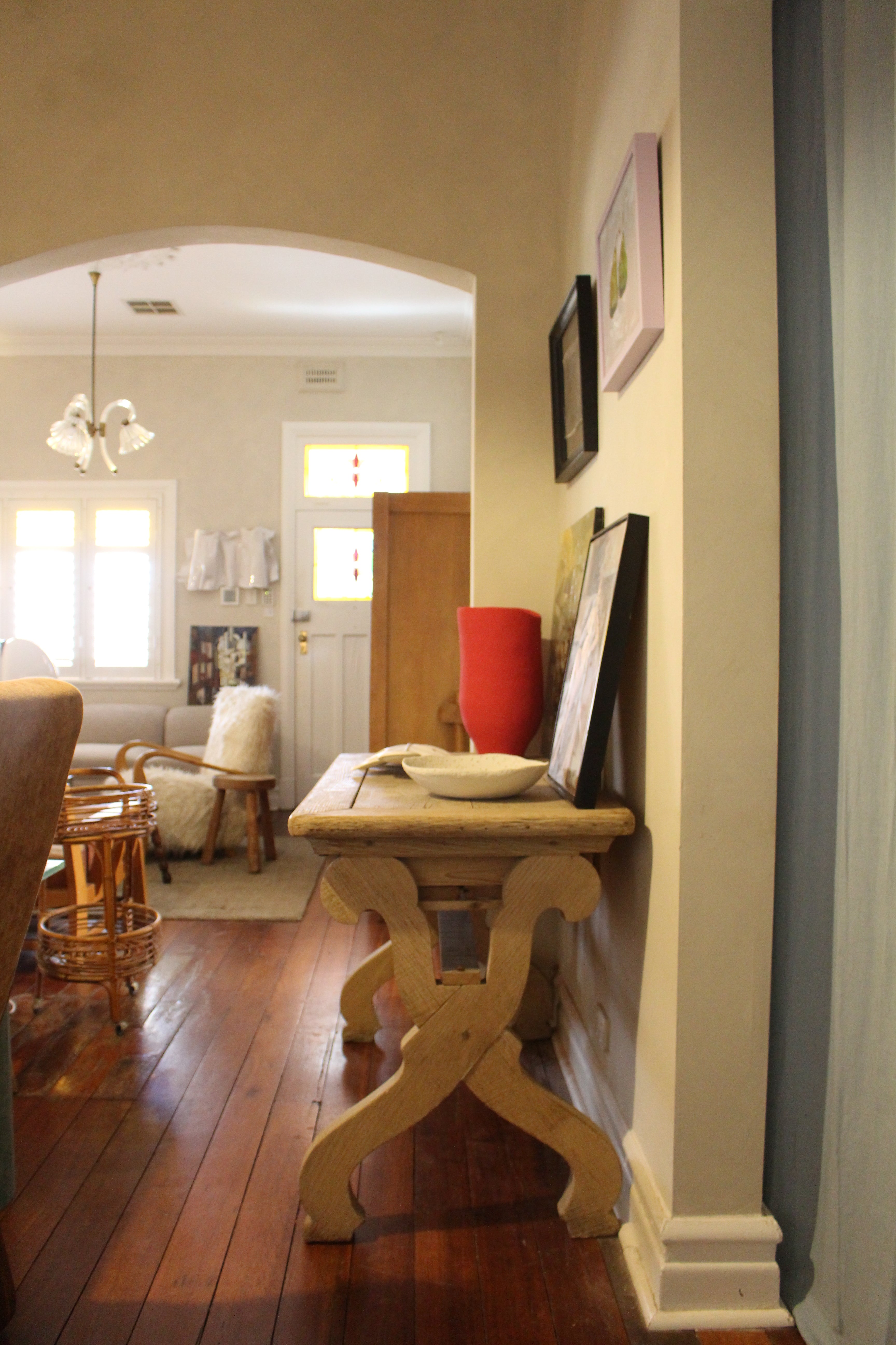 1900s Parisian French Oak Desk or Entry Table with Lyre Legs