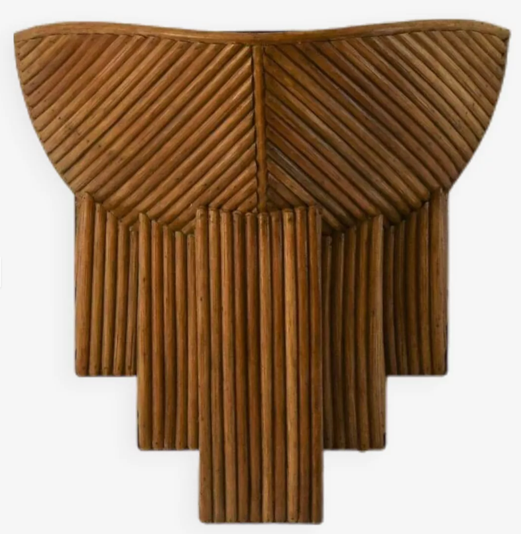 Rattan and wicker wall sconce