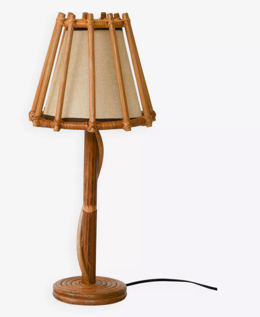 Vintage rattan table lamp