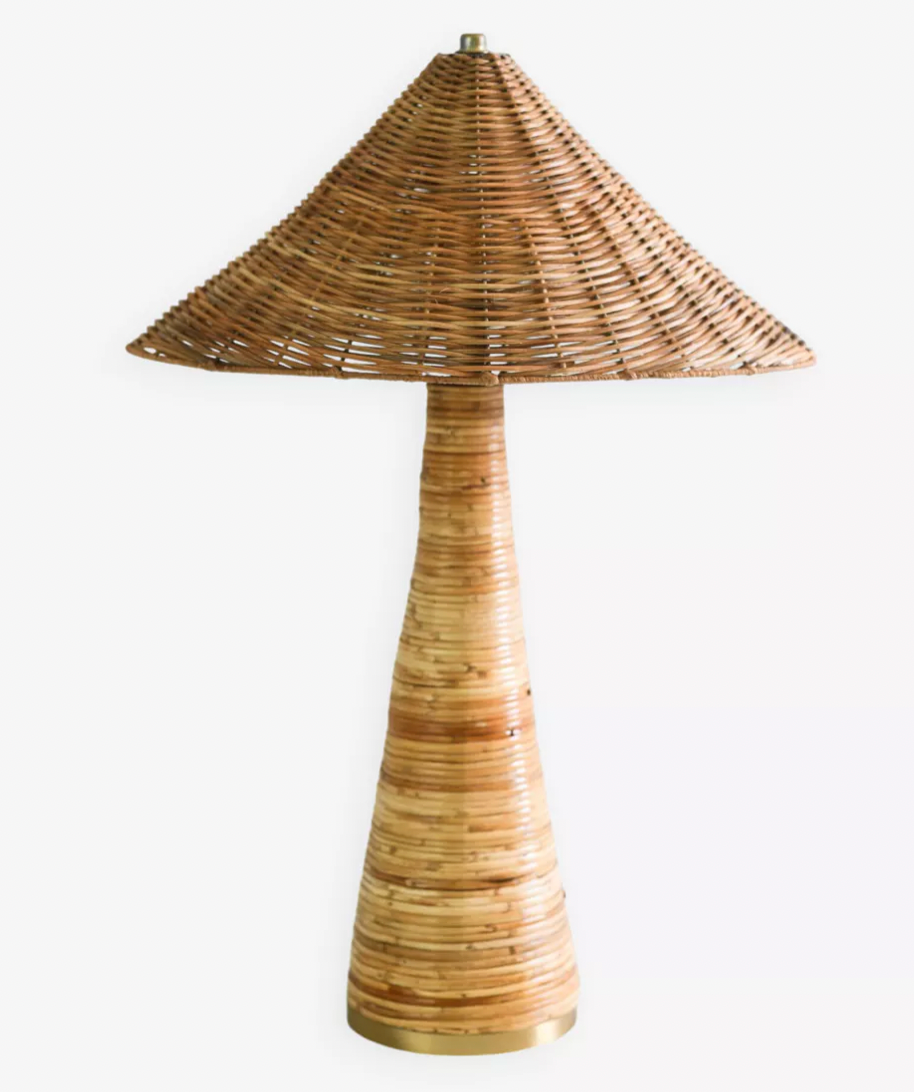 Mushroom rattan table lamp 002 H65 x W45 x D5 cm