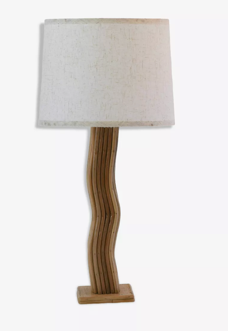 Wavy Rattan Table Lamp