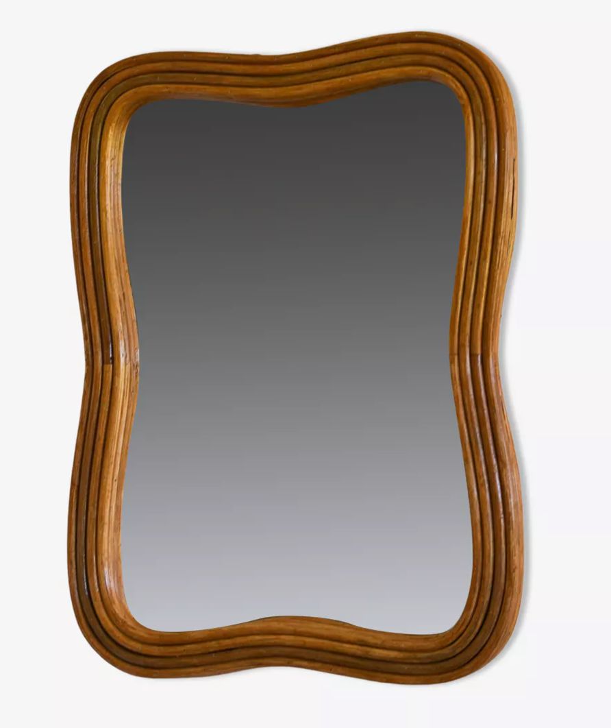 Rattan mirror