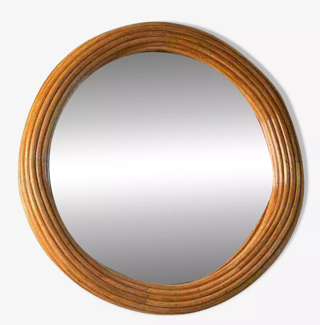 Round Rattan Mirror