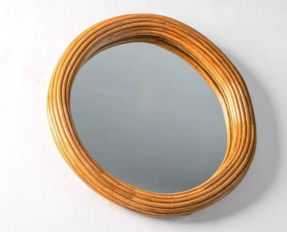 Round Rattan Mirror