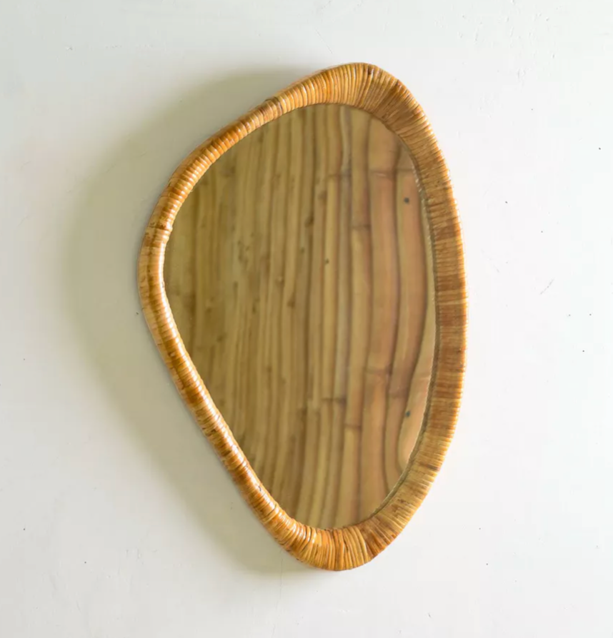 Mid Century Rattan Wall Mirror