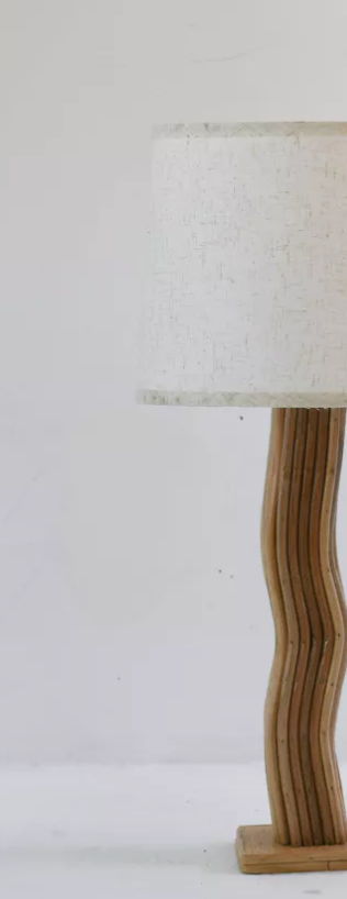 Wavy Rattan Table Lamp