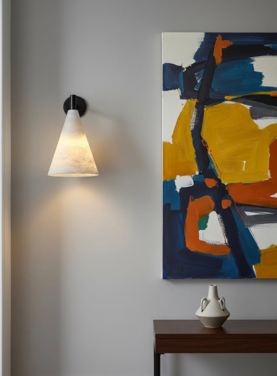 Bronze and Alabaster wall sconce