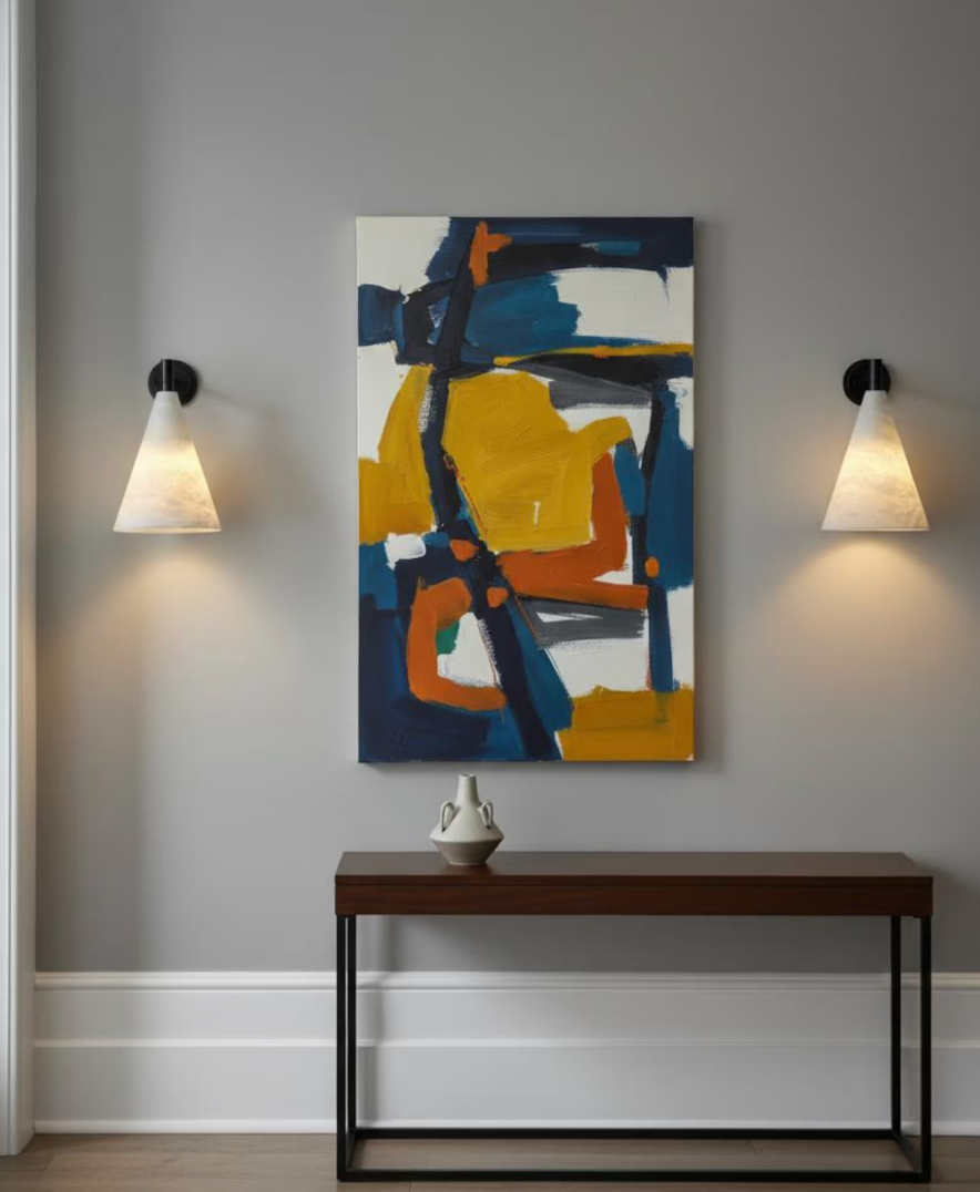 Bronze and Alabaster wall sconce