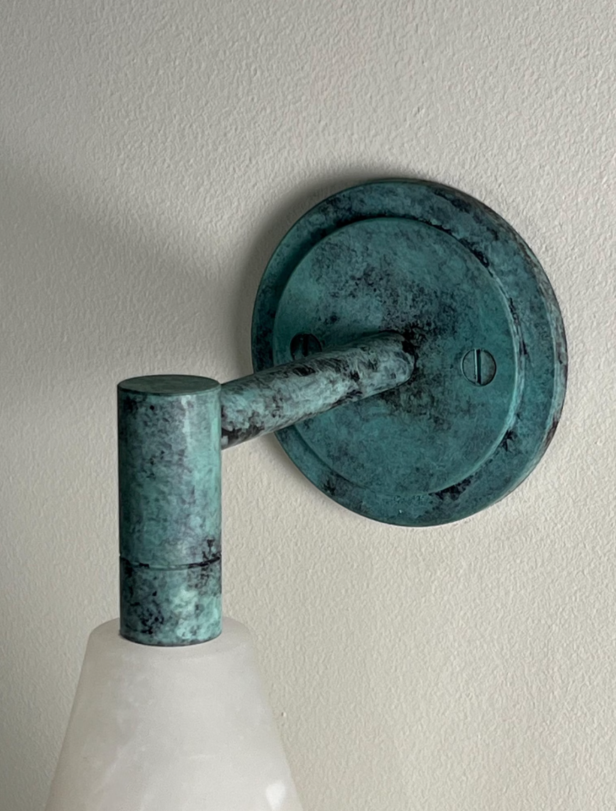 Alabaster and Green Wall Sconce