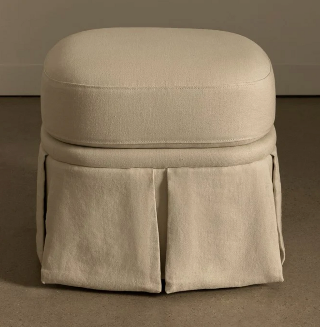Nora Ottoman Small Creme by Rachel Donath