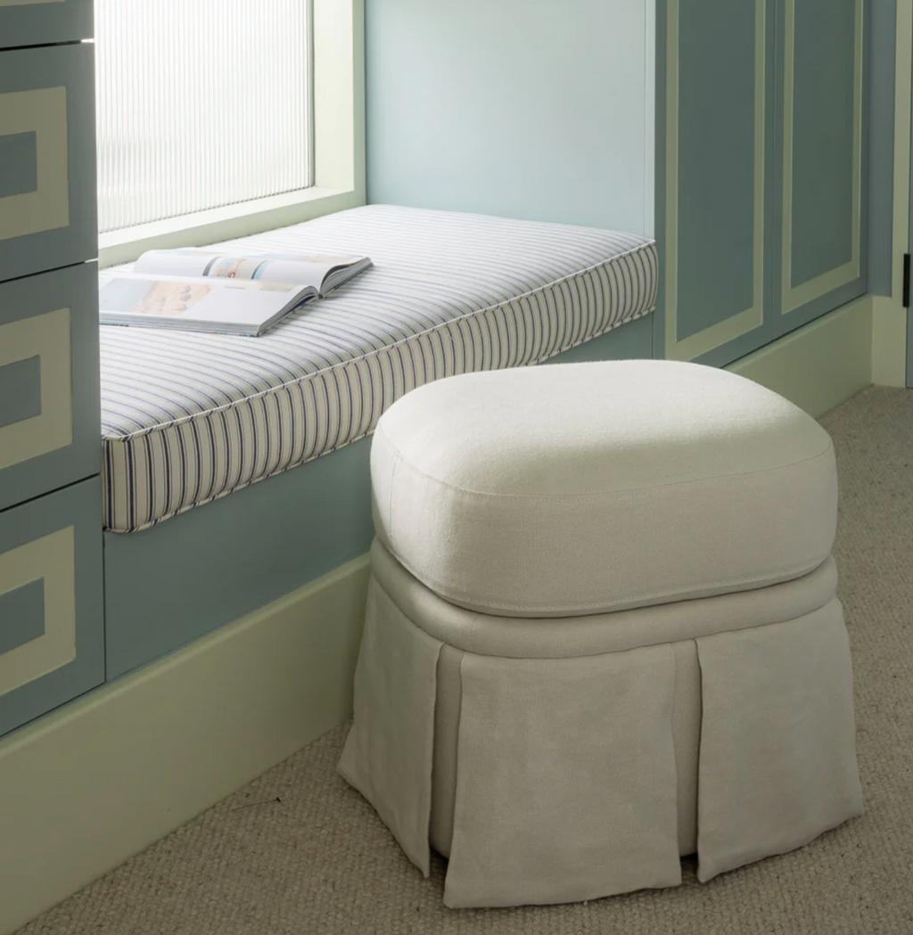 Nora Ottoman Small Creme by Rachel Donath