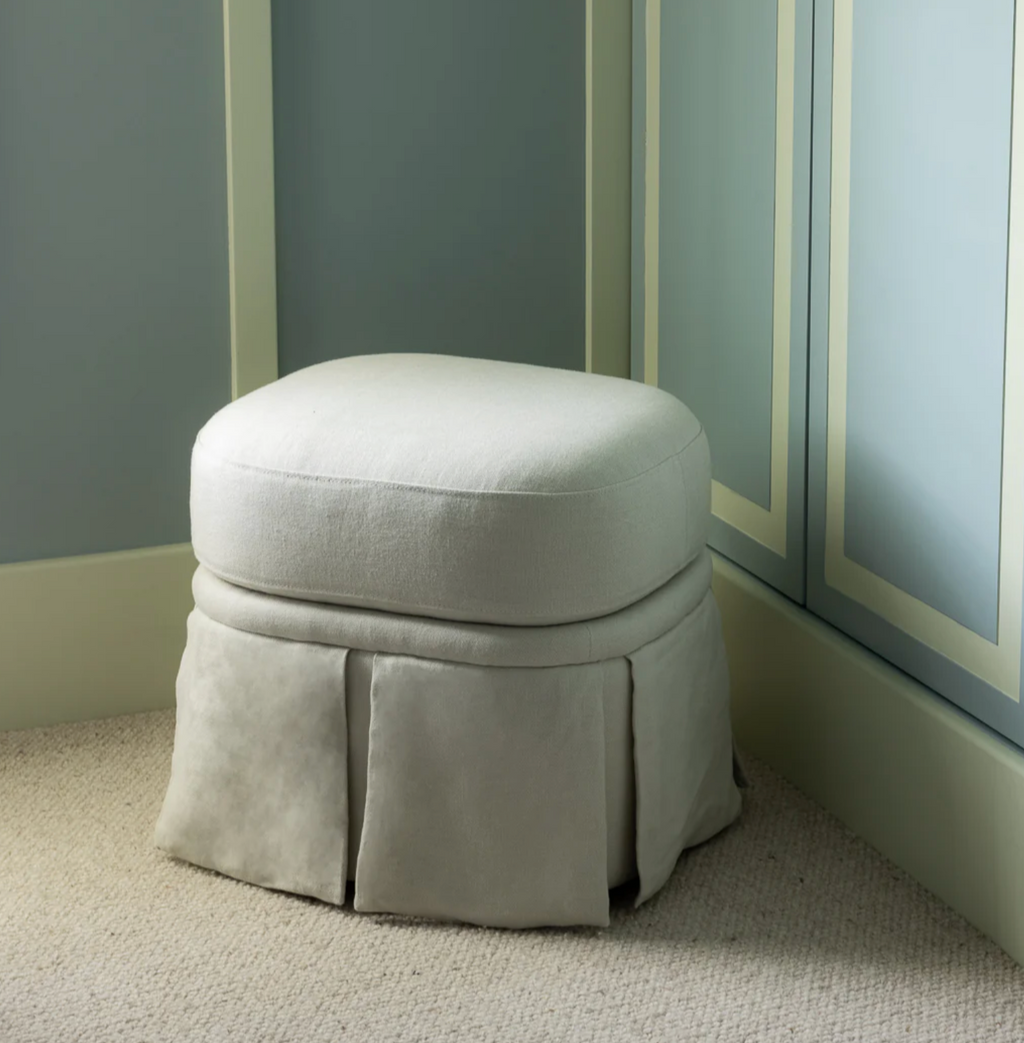 Nora Ottoman Small Creme by Rachel Donath