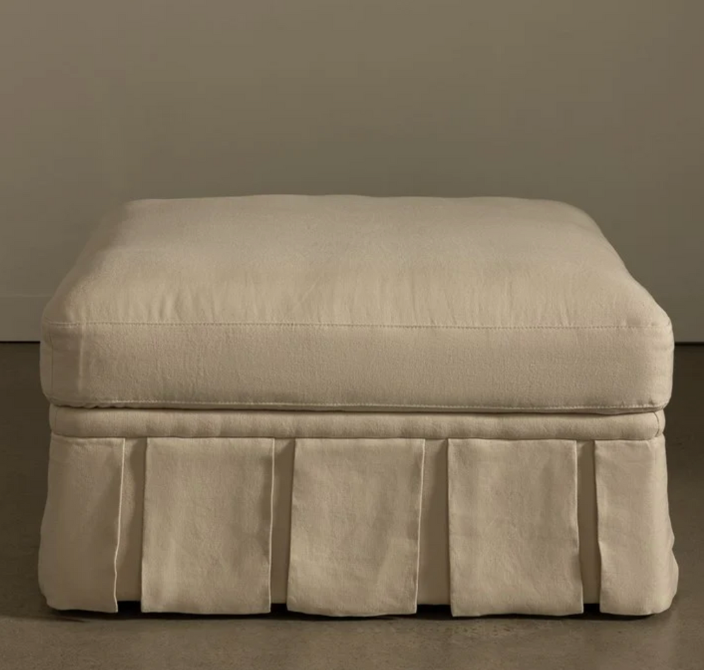 Nora Ottoman Large Creme by Rachel Donath