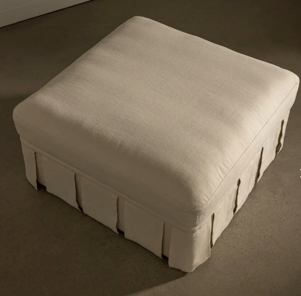 Nora Ottoman Large Creme by Rachel Donath