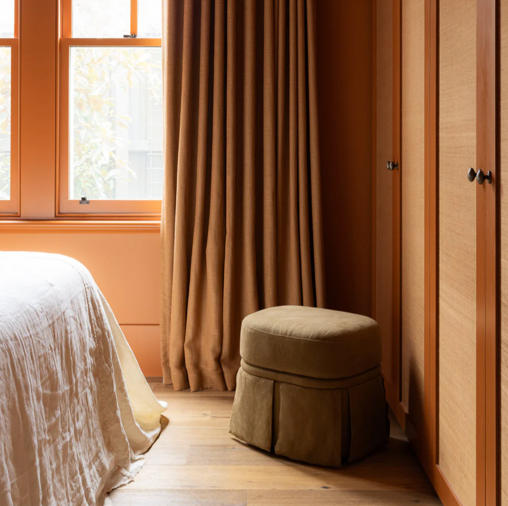 Nora Ottoman Small Caramel by Rachel Donath