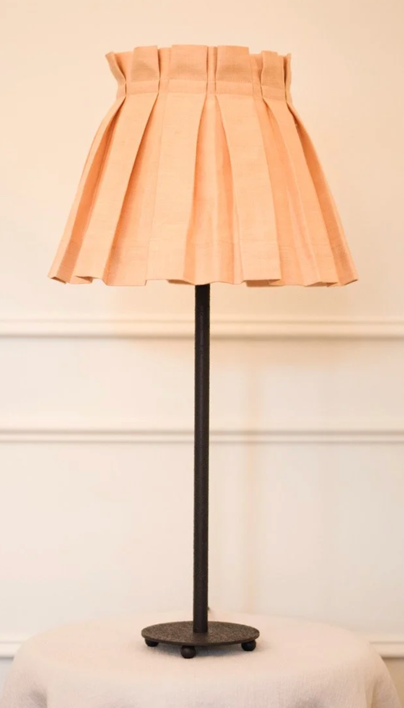 Blush Linen Box Pleat Lampshade by Rose Van-Eyk