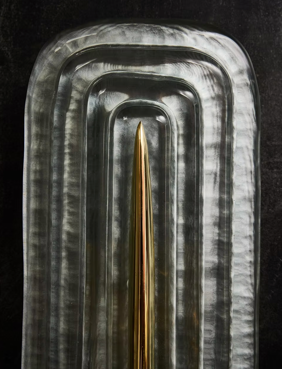 Teal Murano and Brass Sculptural Wall Light