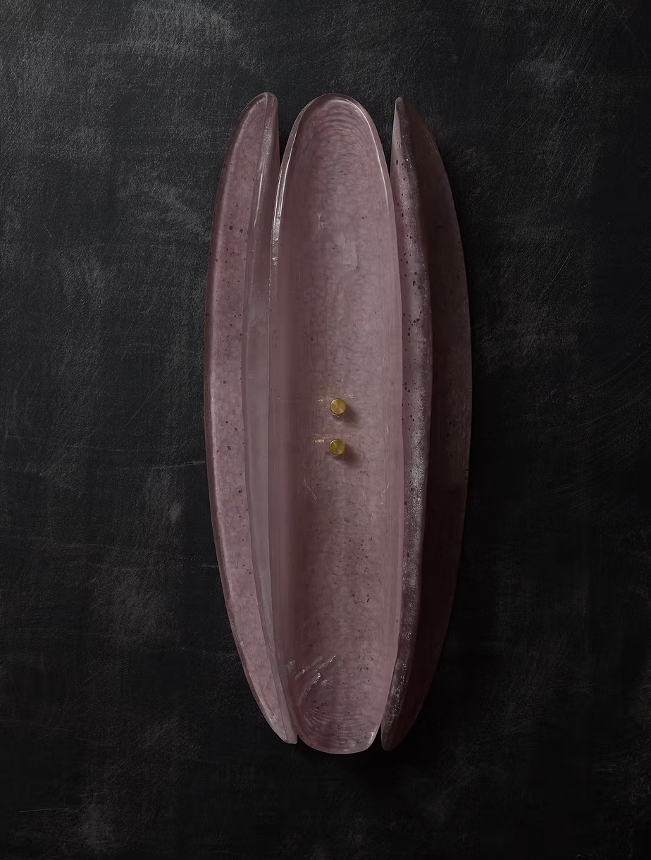 Pink Three-Piece Murano Glass Wall Light