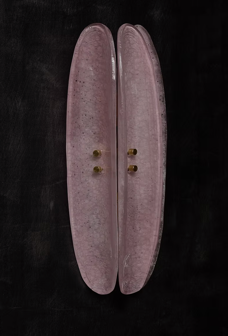 Pink Three-Piece Murano Glass Wall Light