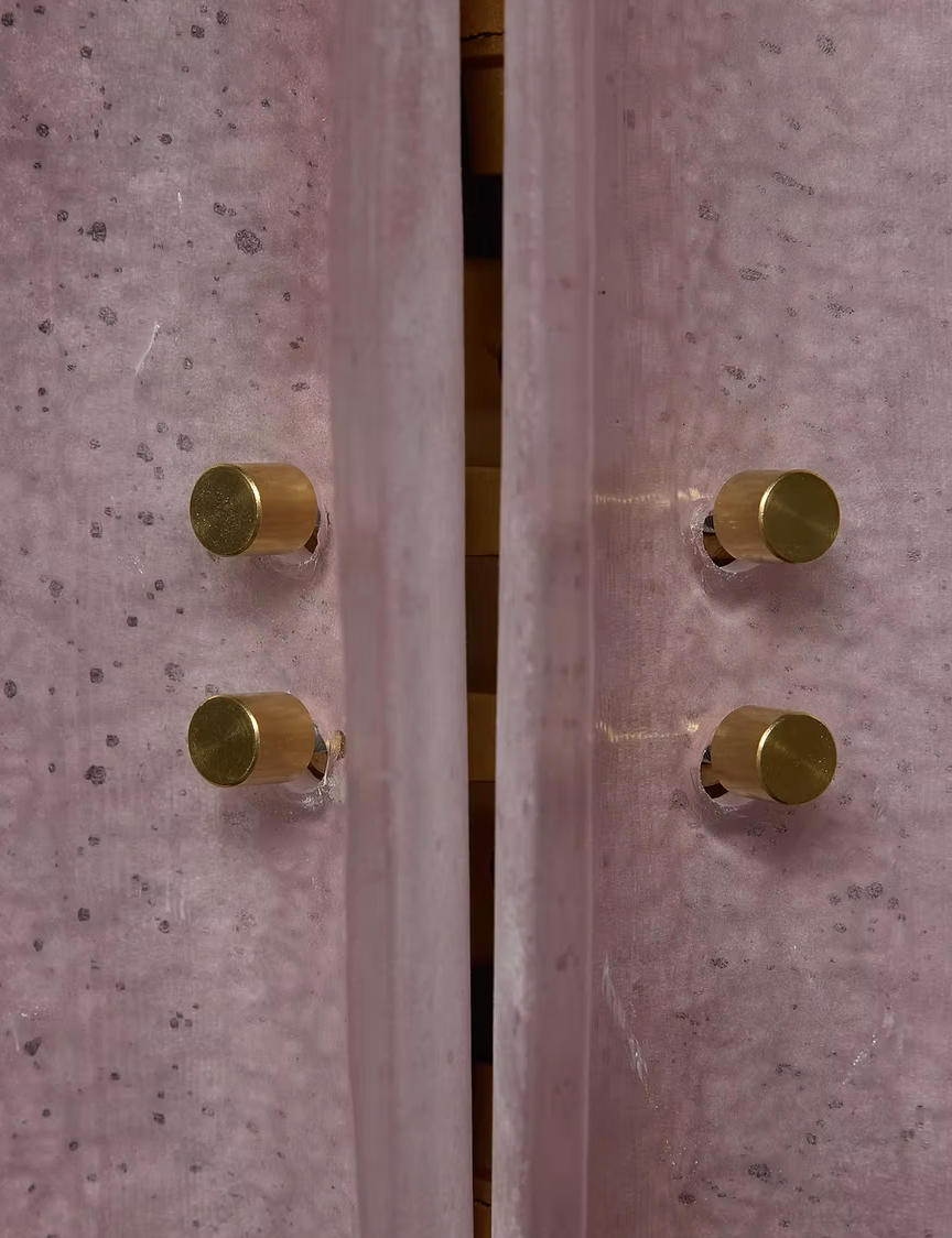 Pink Three-Piece Murano Glass Wall Light