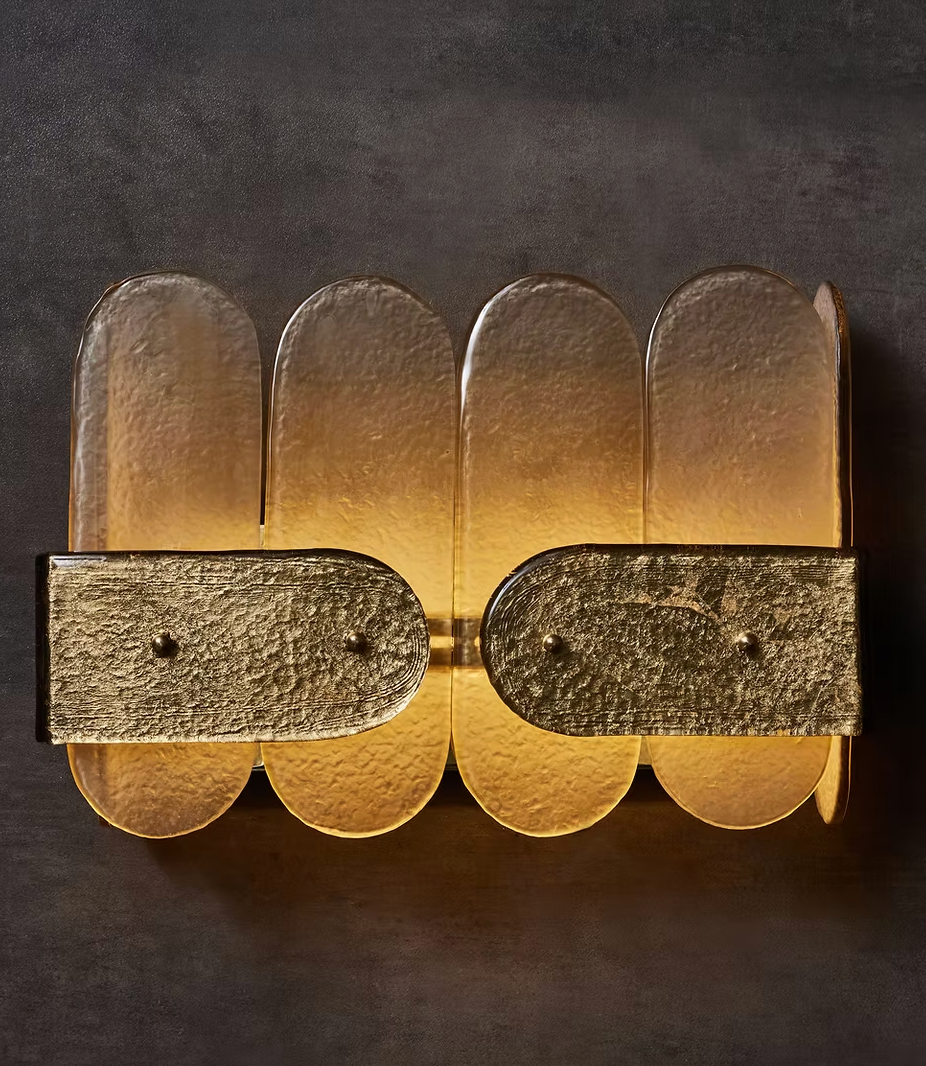 Two-Tone Rectangular Murano Glass Wall Light