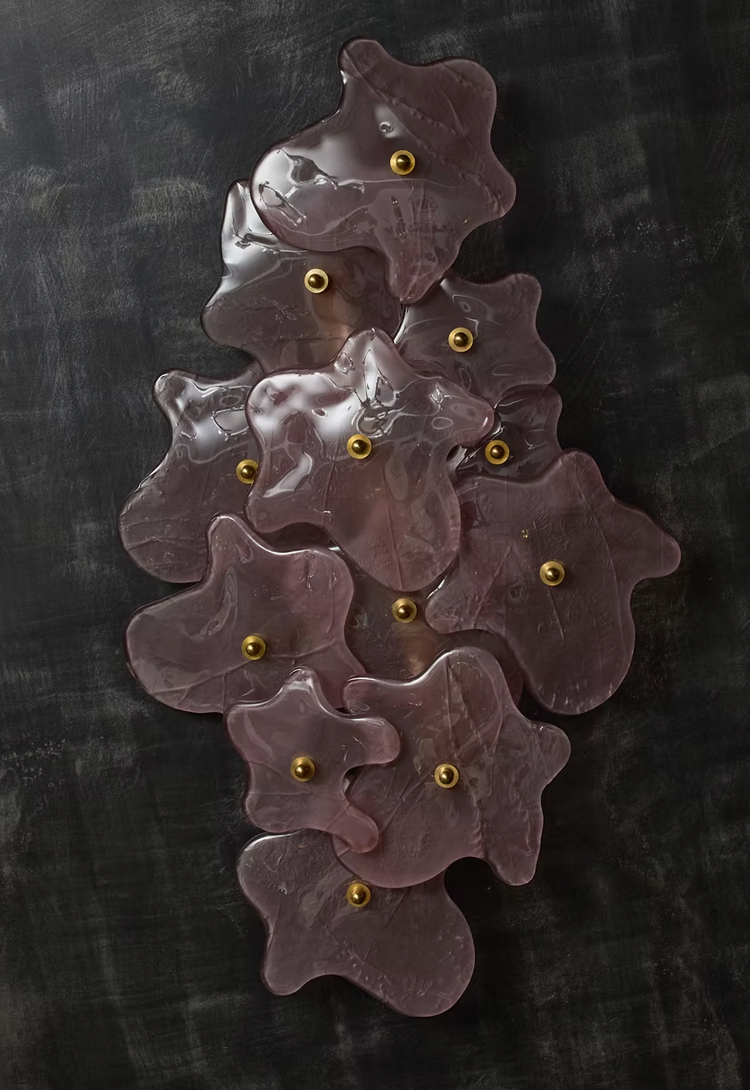 Pink Spatters Murano Glass Wall Light by Glustin Luminaires