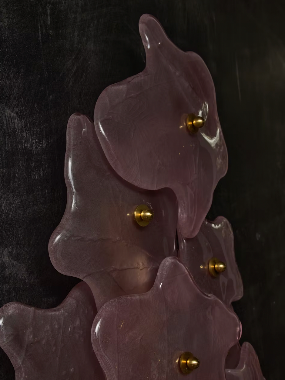 Pink Spatters Murano Glass Wall Light by Glustin Luminaires