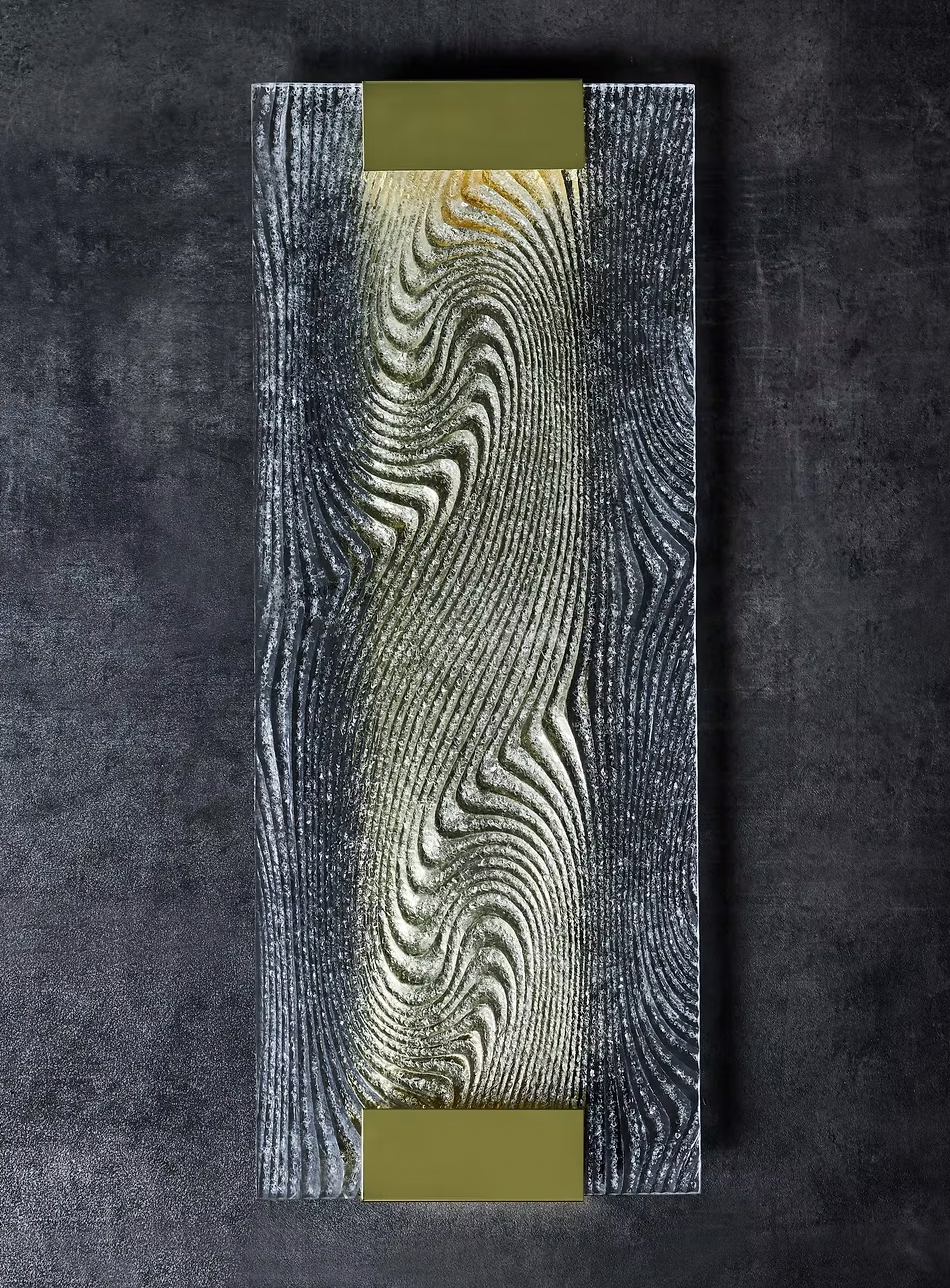 Brass and Murano Glass Screen Wall Light