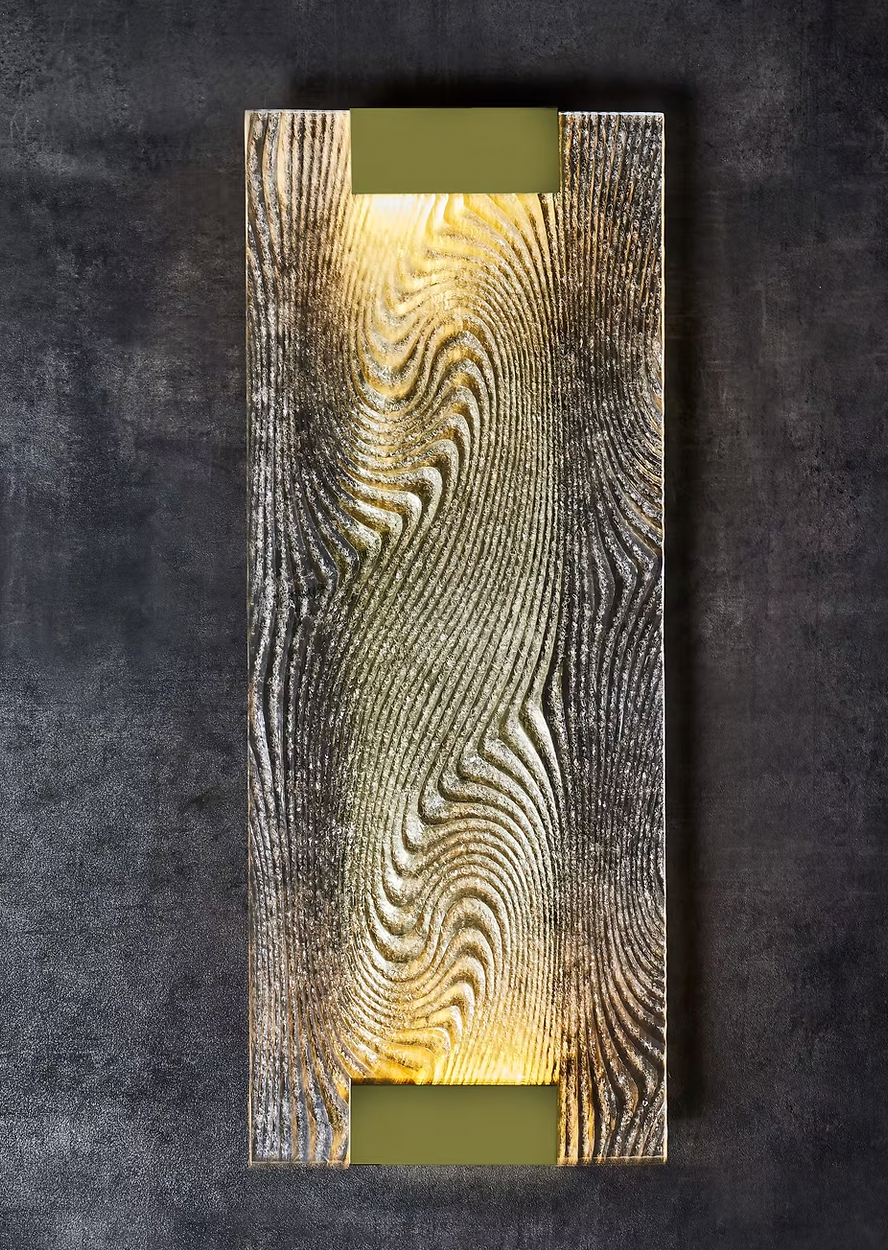Brass and Murano Glass Screen Wall Light