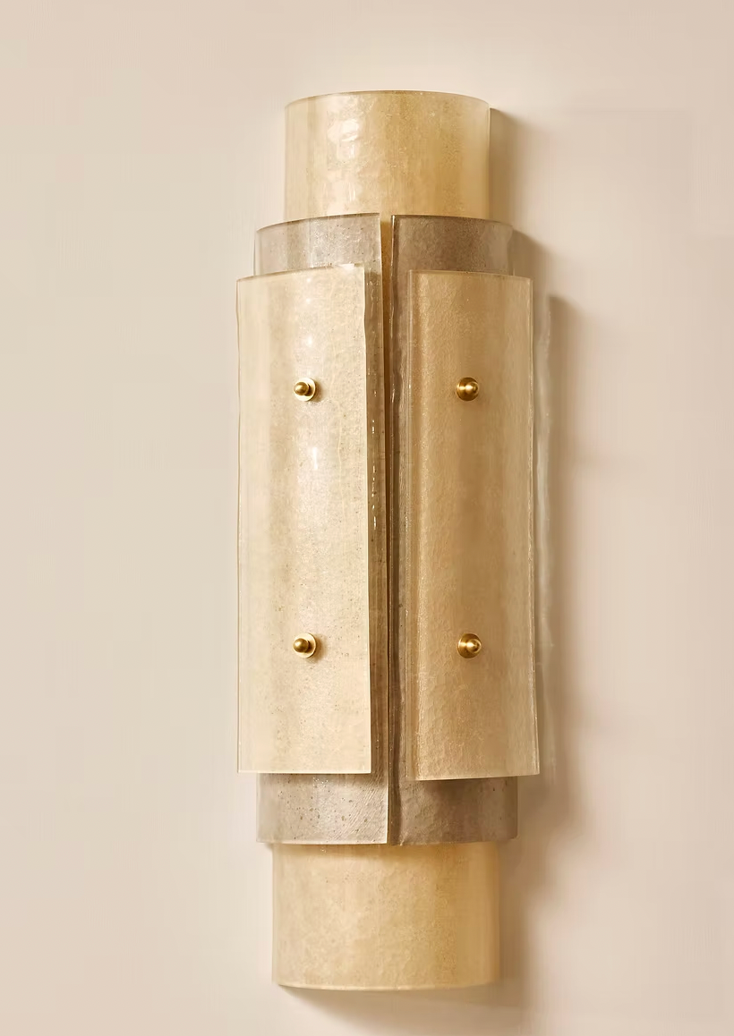 Multi-Layers Murano Glass Wall Light in Beige Tones