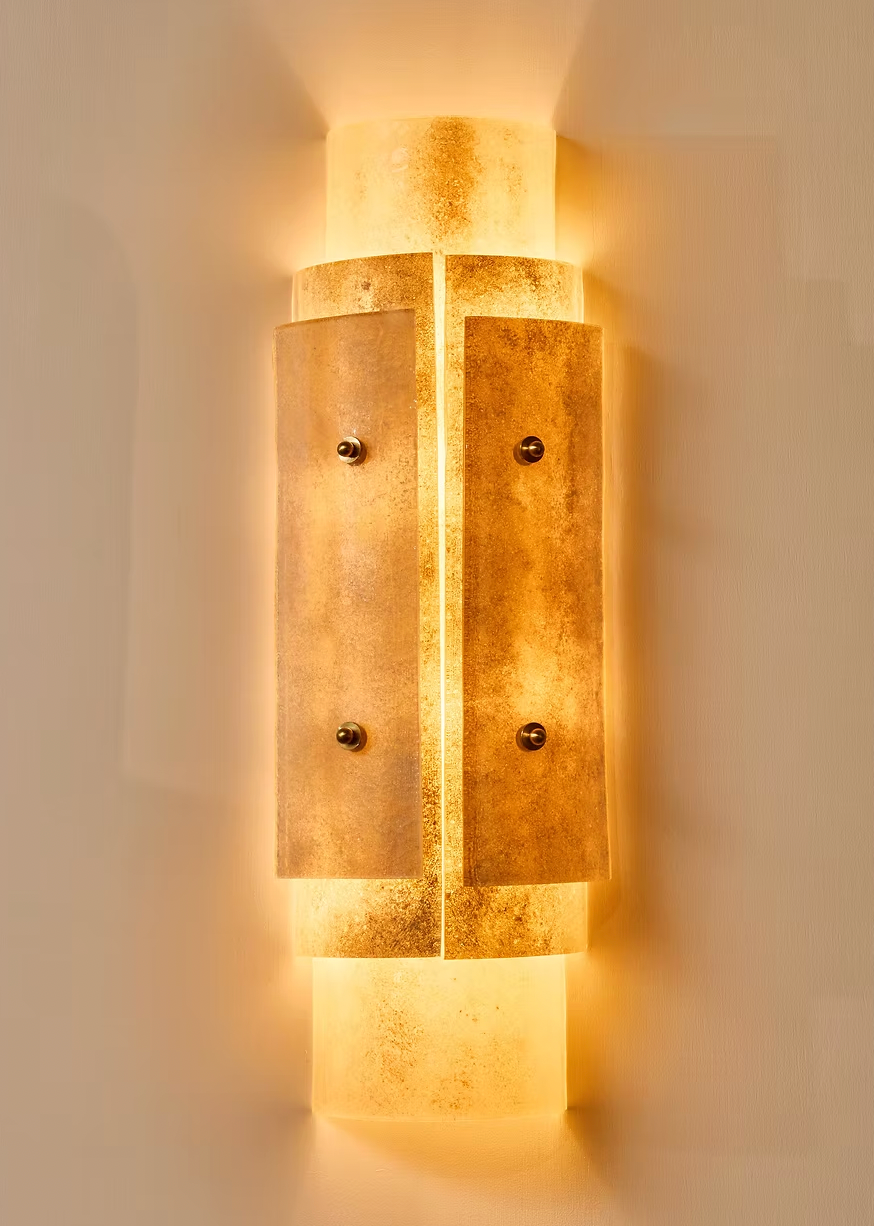 Multi-Layers Murano Glass Wall Light in Beige Tones