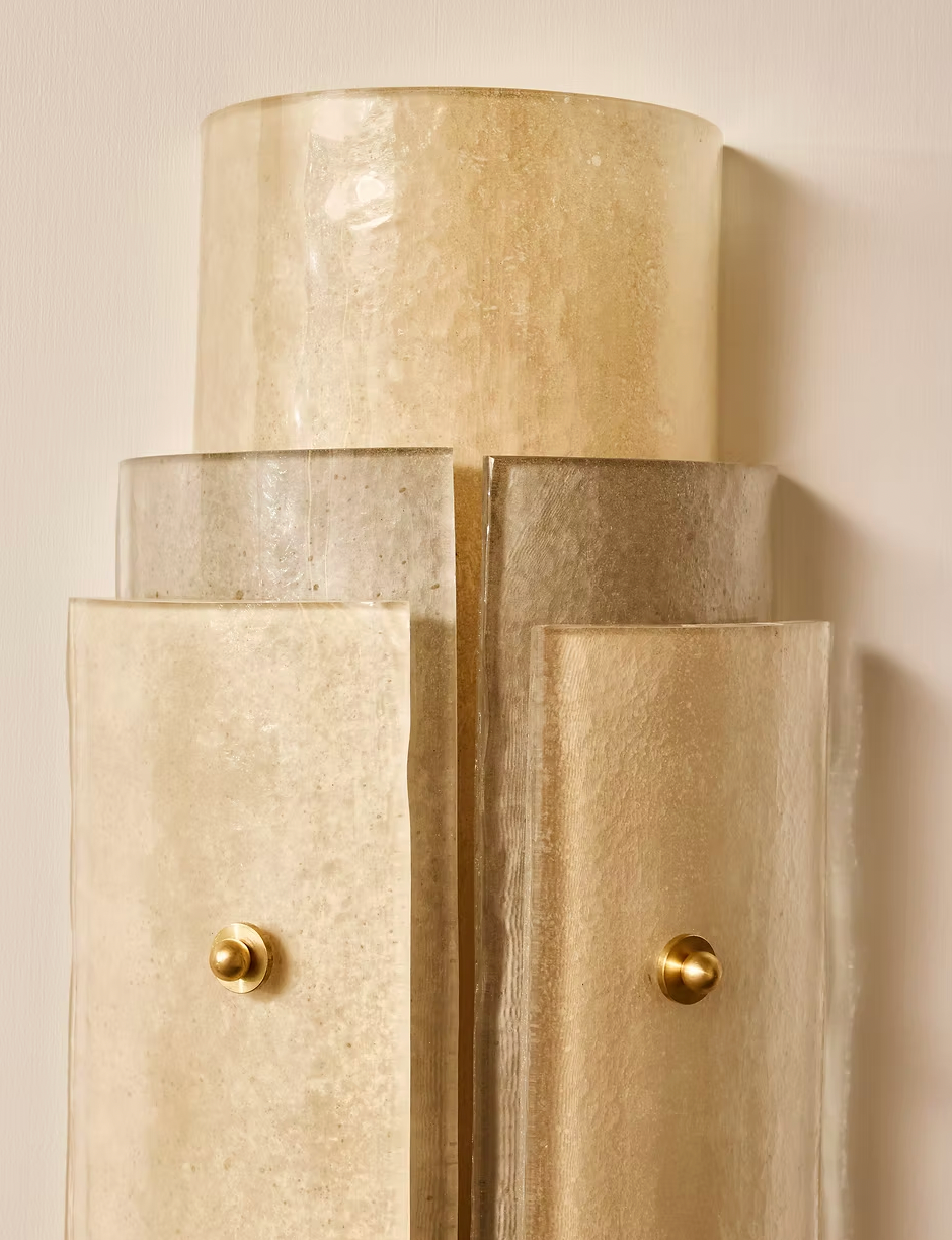 Multi-Layers Murano Glass Wall Light in Beige Tones