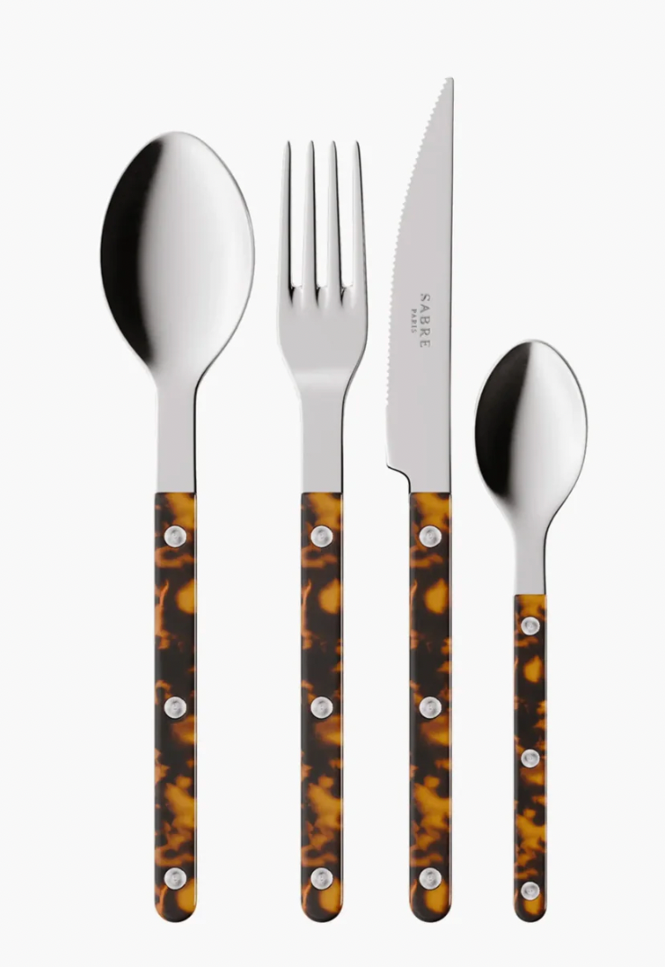 Tortoiseshell Sabre Bistro Cutlery set- 24 pieces