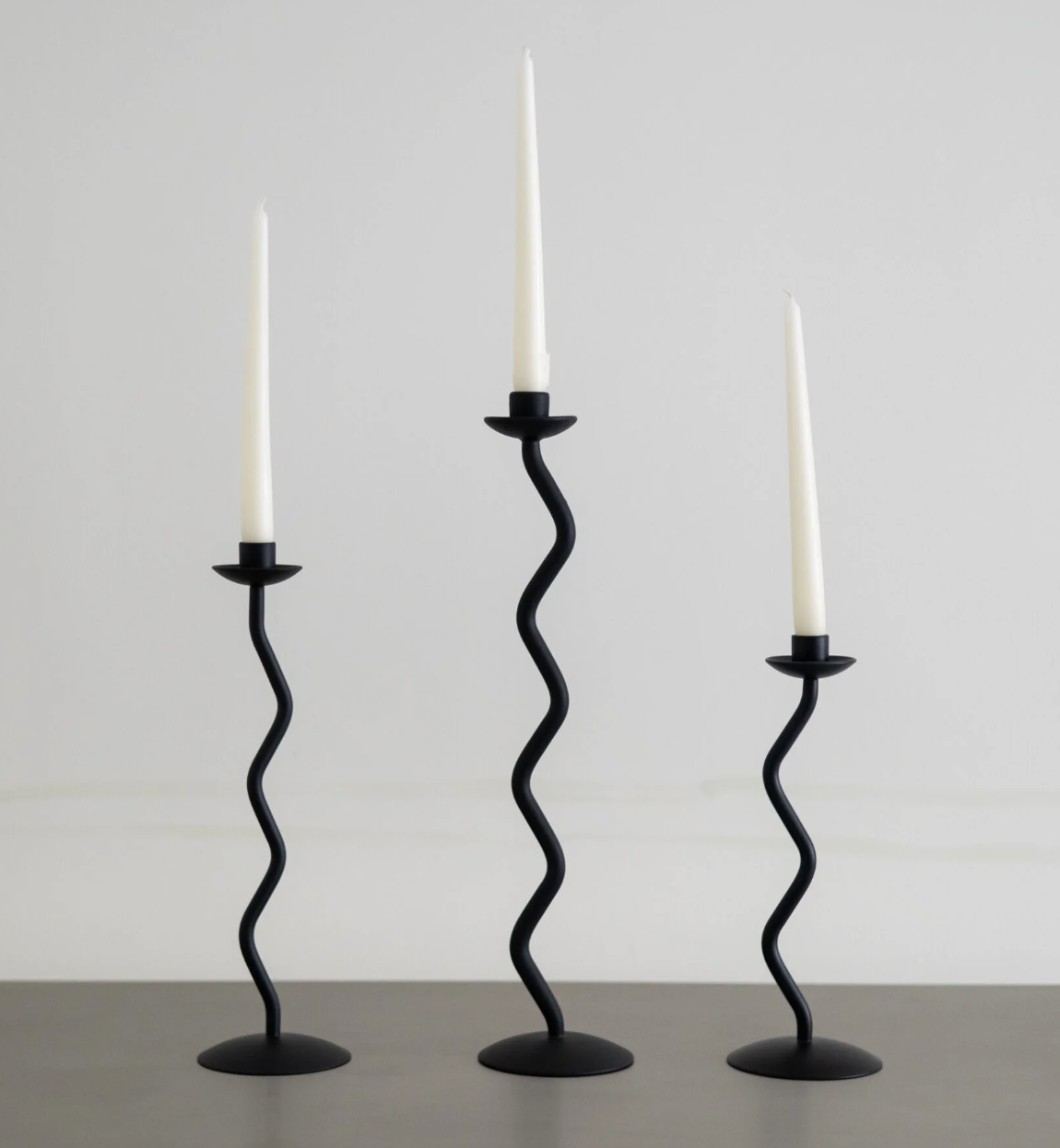 Set of 3 Wave Candleholders- The Good Living & Co