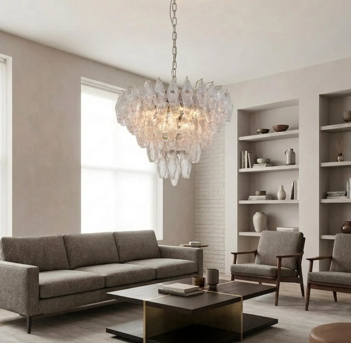 Murano Glass Multicoloured Polyhedron Chandelier Ø75 × H60 cm