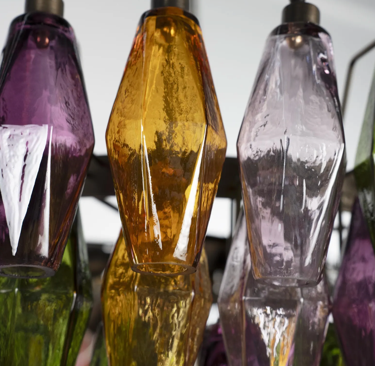 Murano Glass Multicoloured Polyhedron Chandelier Ø75 × H60 cm
