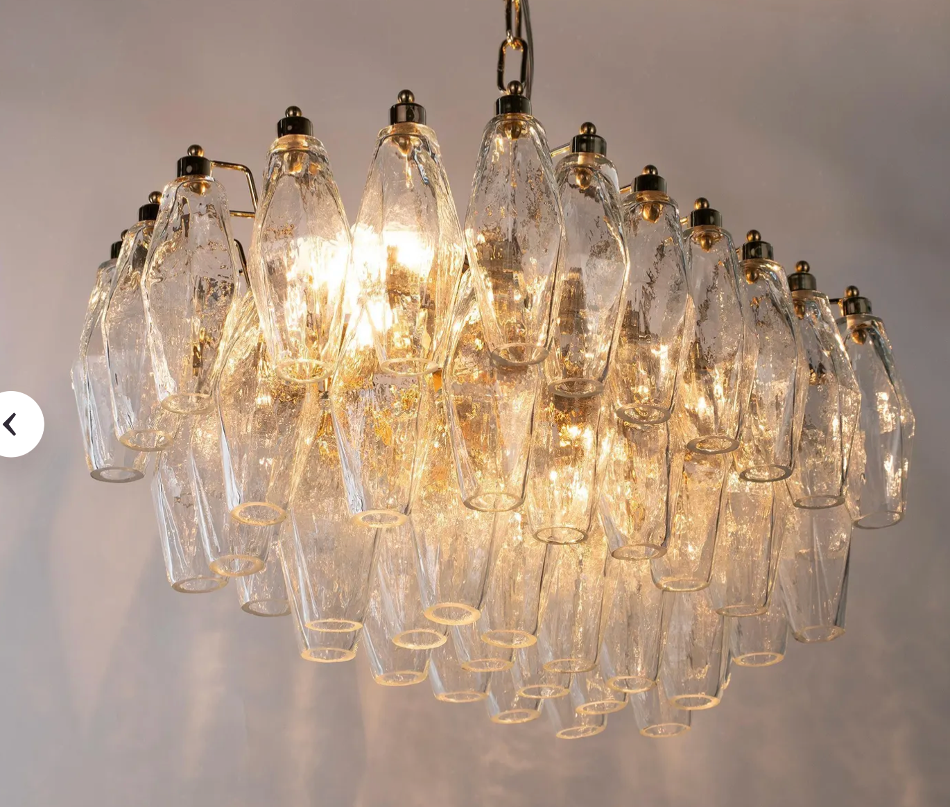 Clear Murano Polyhedron Chandelier L50 × H27 × D35 cm