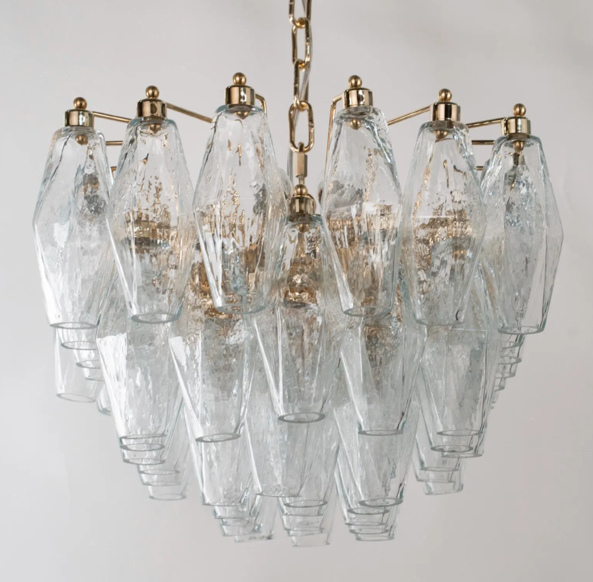 Clear Murano Polyhedron Chandelier L50 × H27 × D35 cm
