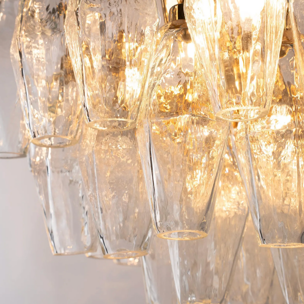 Clear Murano Polyhedron Chandelier L50 × H27 × D35 cm