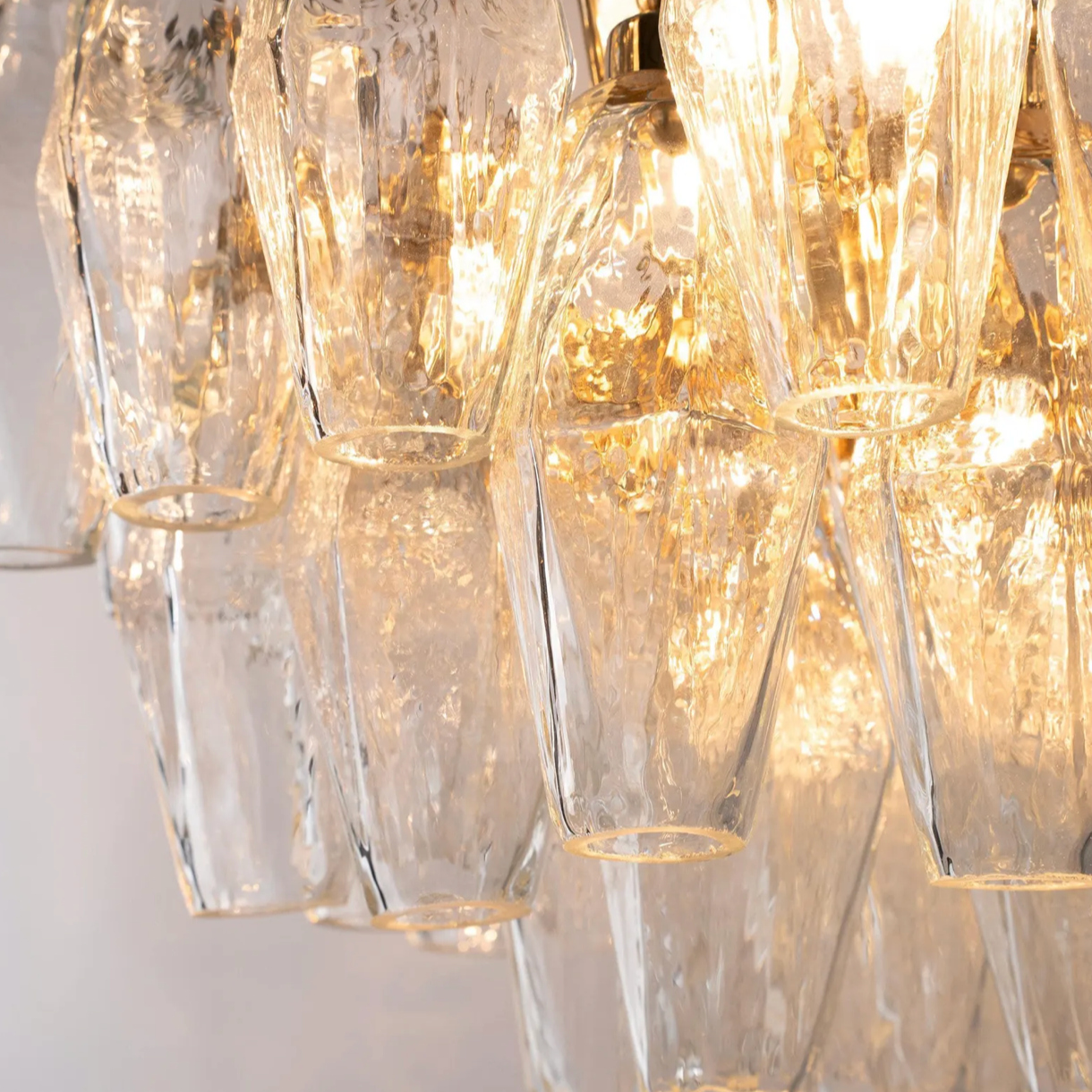 Clear Murano Polyhedron Chandelier L50 × H27 × D35 cm
