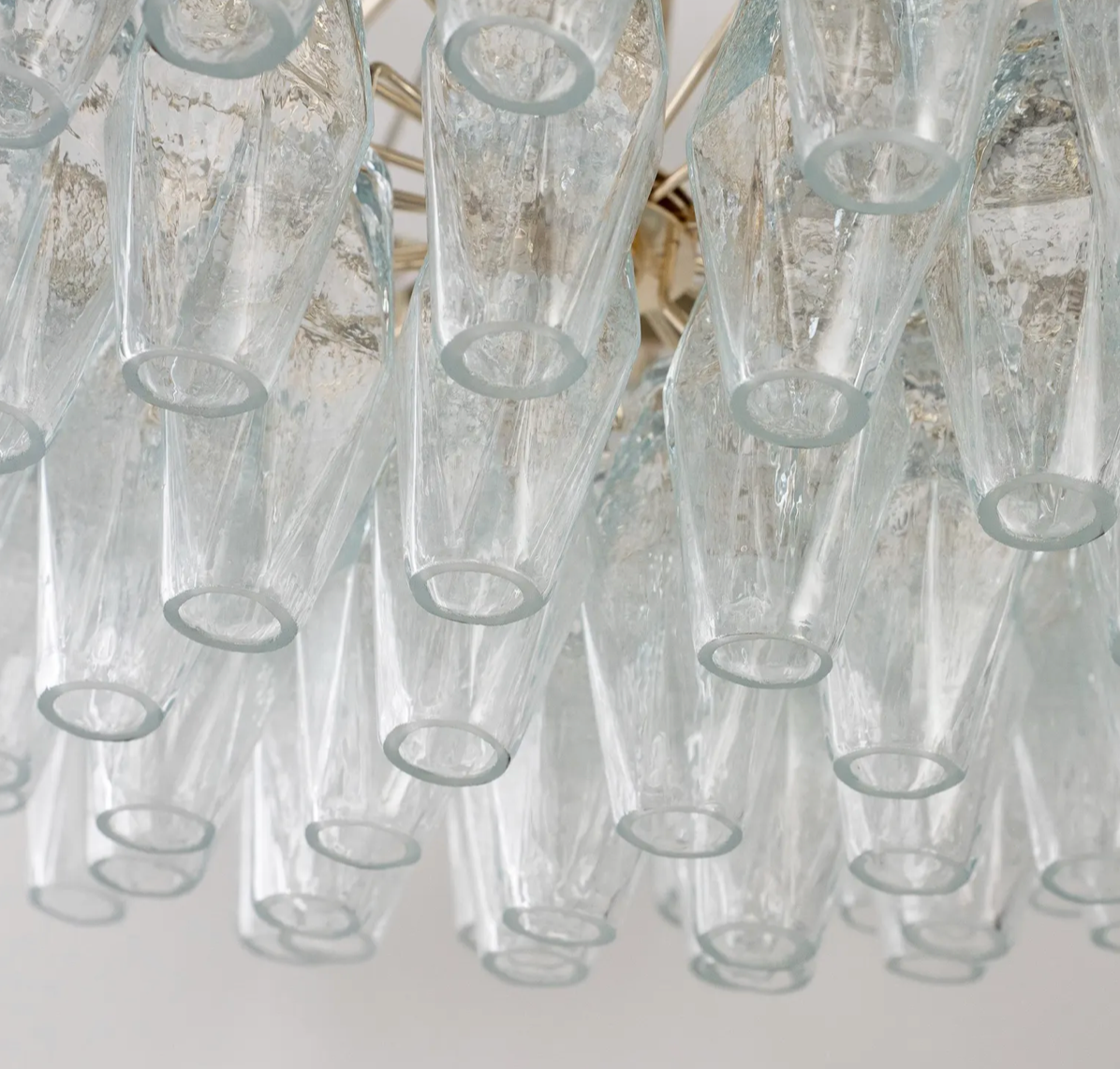 Clear Murano Polyhedron Chandelier Ø90 × H50 cm