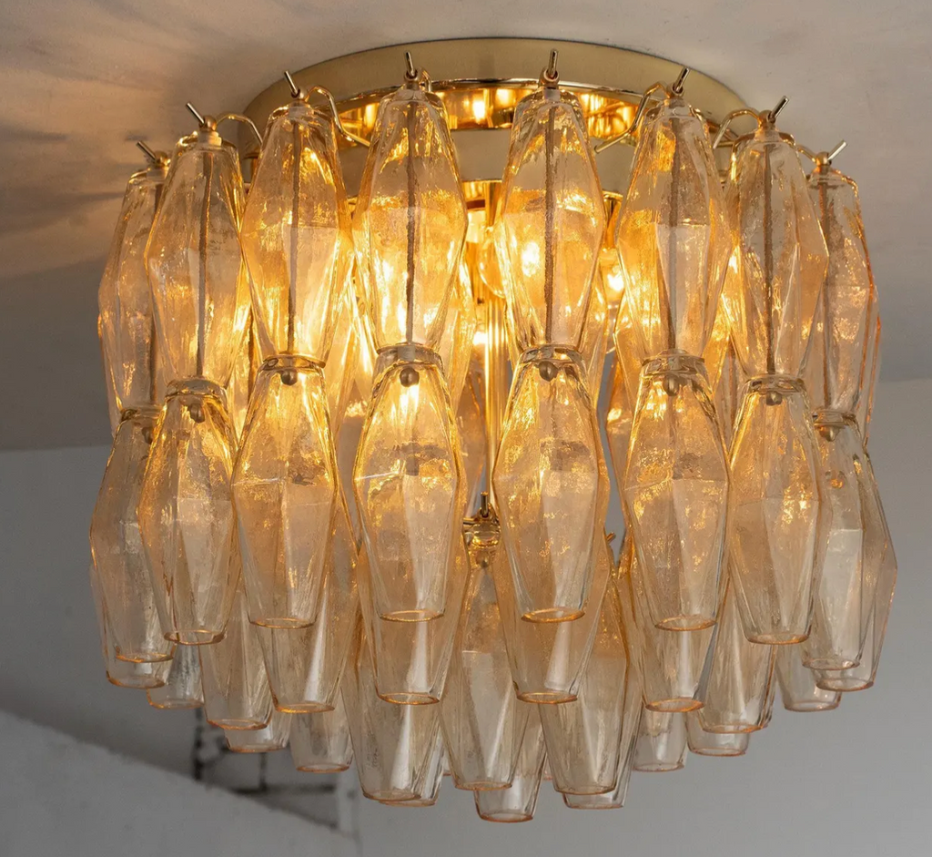 Champagne Murano Polyhedron Ceiling Light L45 × H40 cm
