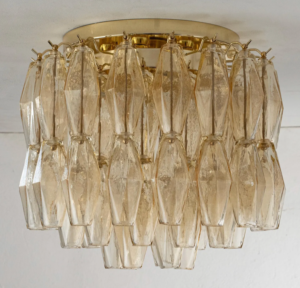 Champagne Murano Polyhedron Ceiling Light L45 × H40 cm