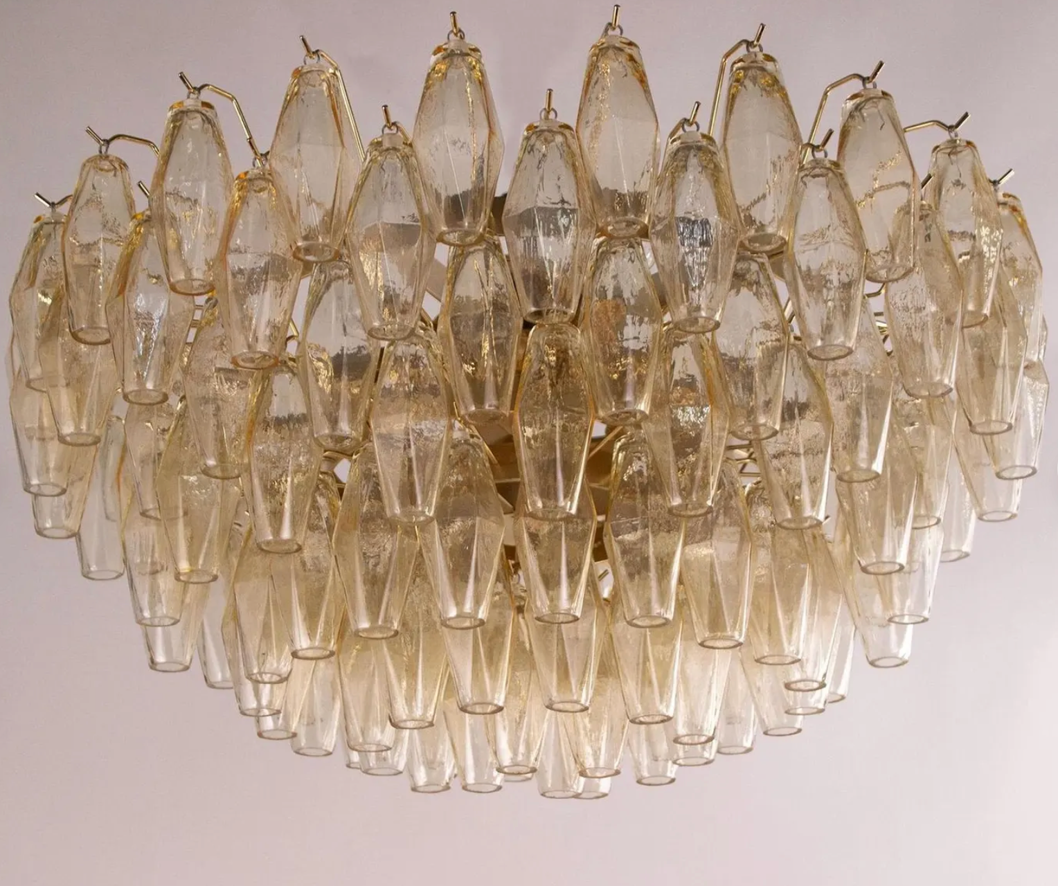 Champagne Murano Polyhedron Ceiling Light Ø80 × H50 cm