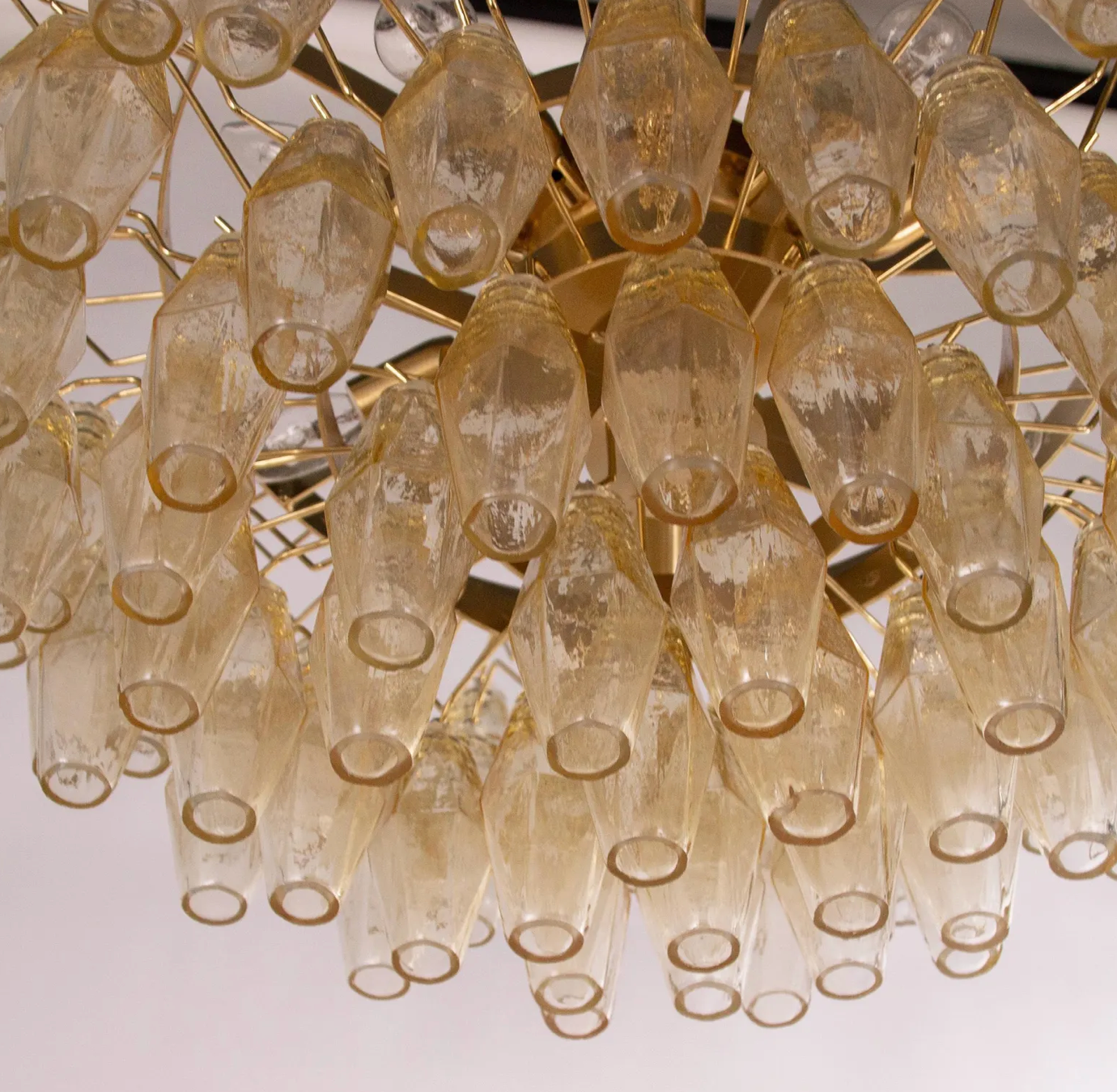 Champagne Murano Polyhedron Ceiling Light Ø80 × H50 cm