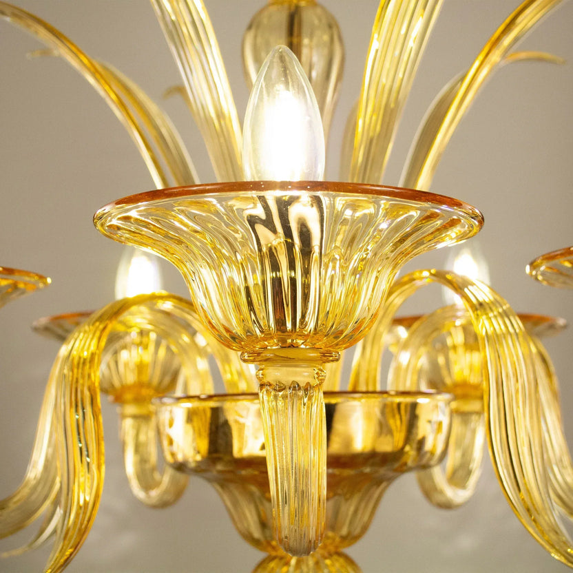 Amber Murano chandelier detail