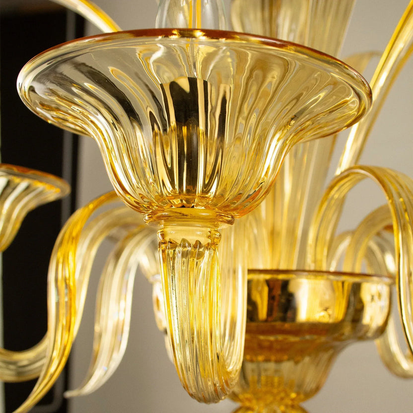 Amber Murano chandelier alternate view
