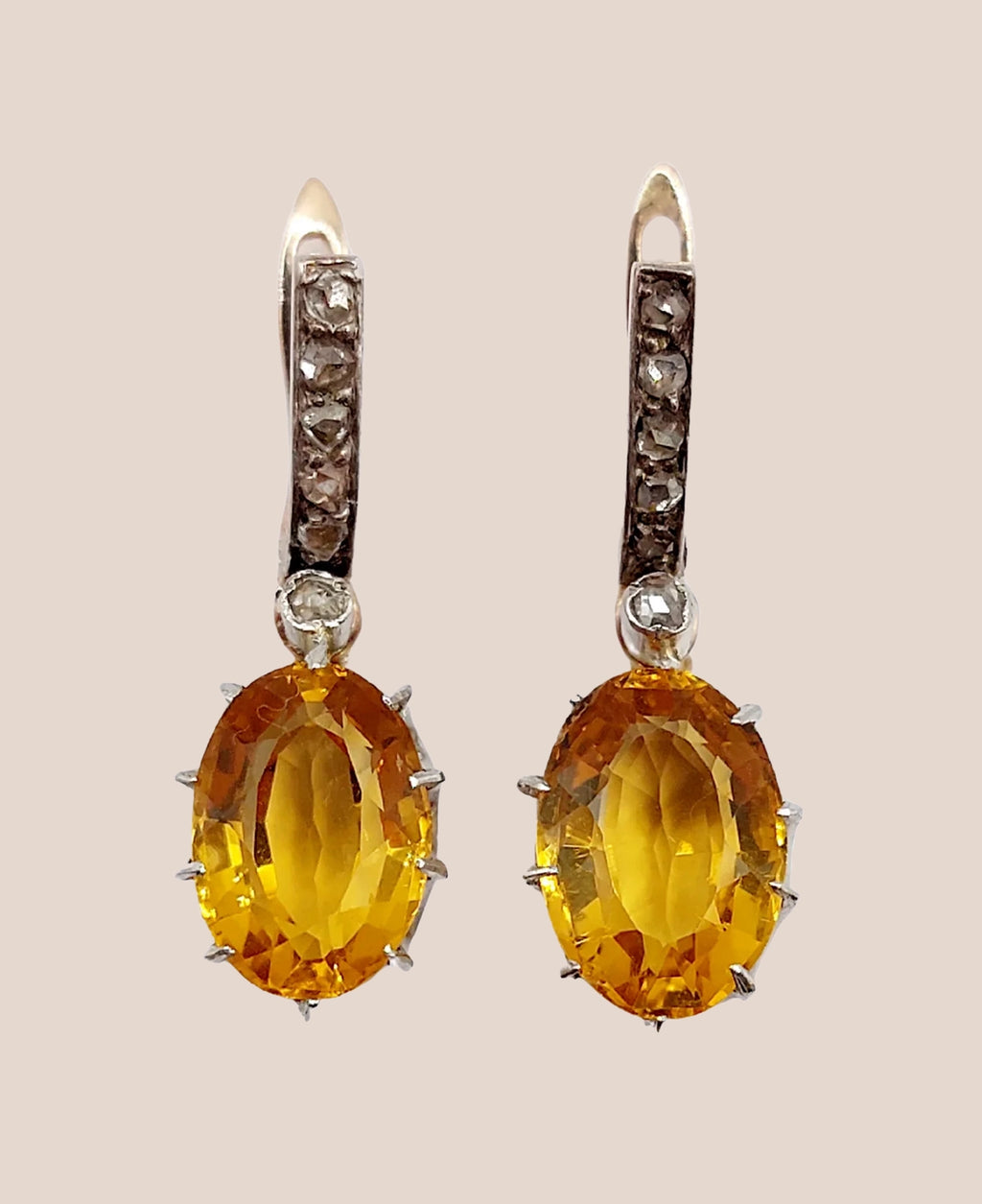 antique-18k-rose-gold-earrings-citrine-rose-cut-diamonds