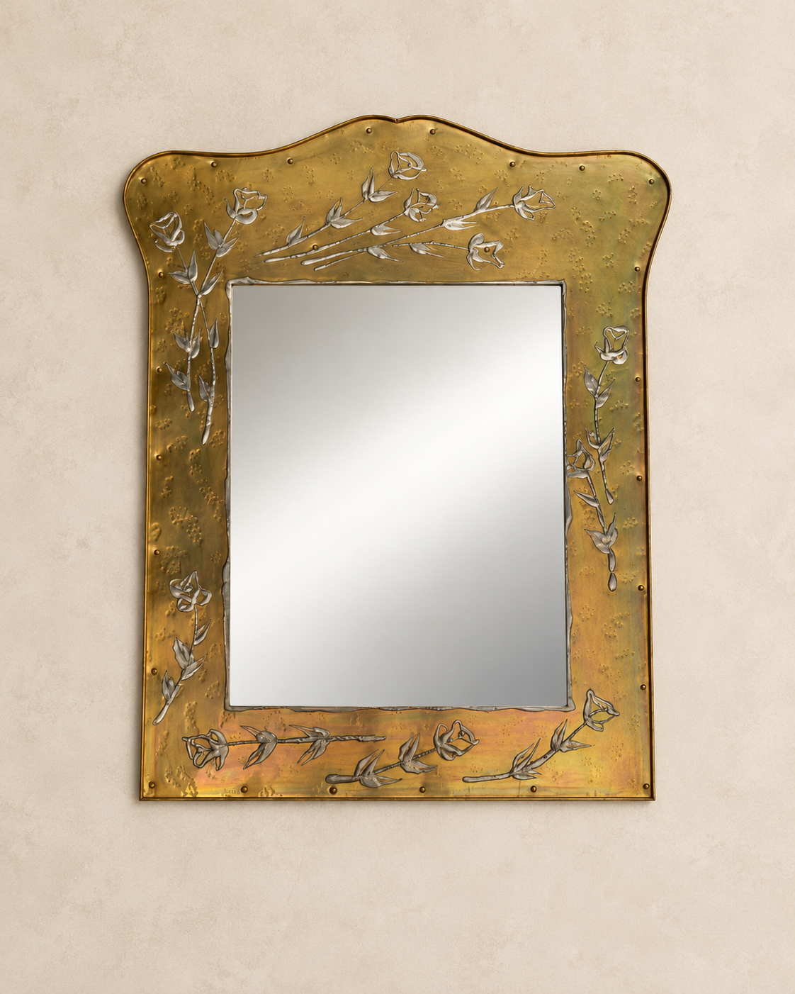Chinese Brass Mirror in the Manner of Jean Goardère