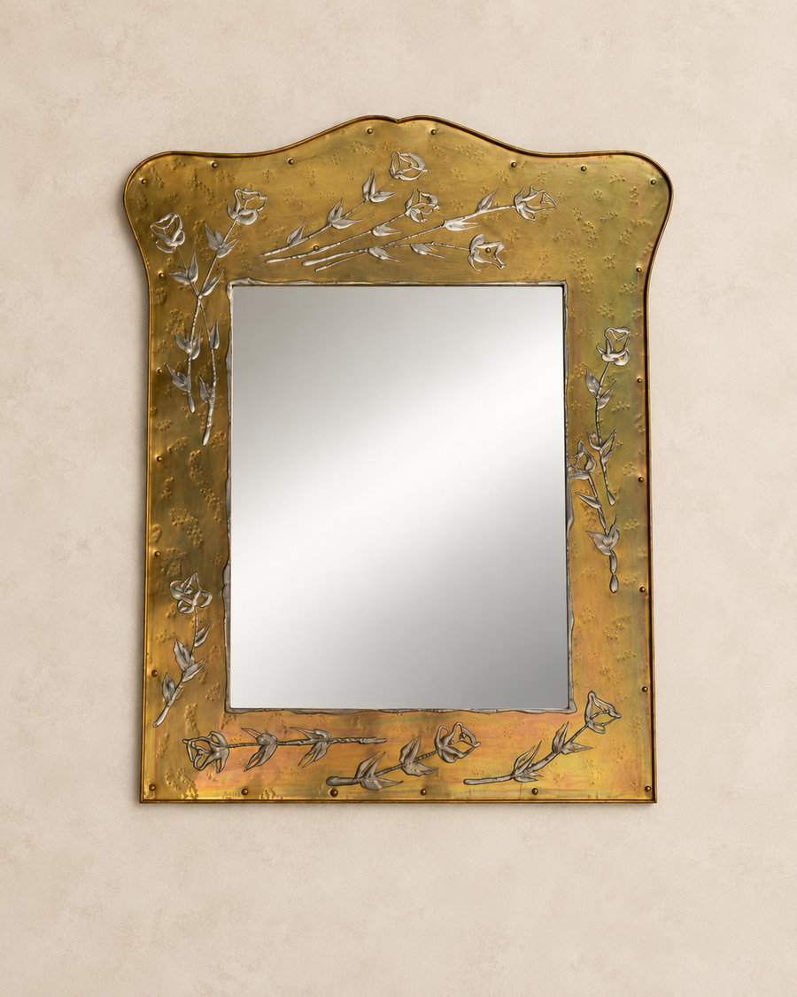 Chinese Brass Mirror in the Manner of Jean Goardère